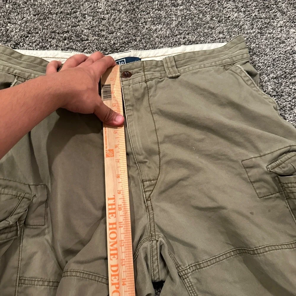 Vintage Polo Raulph Lauren Shorts Mens 35 Cargo Olive Green Surplus Cotton Loose